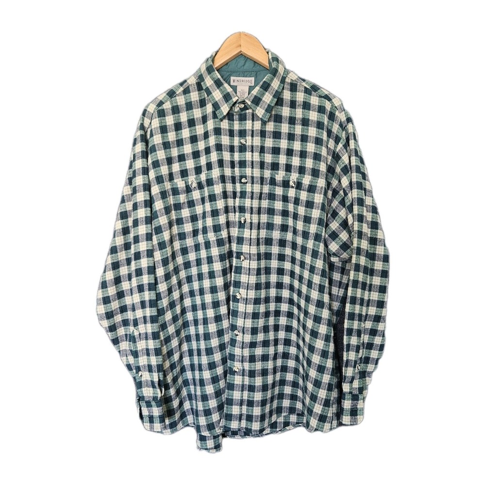 Men's XLT Flannel Long Sleeve Shirt Tall Plaid Cotton/Hiking/Outdoor Windridge